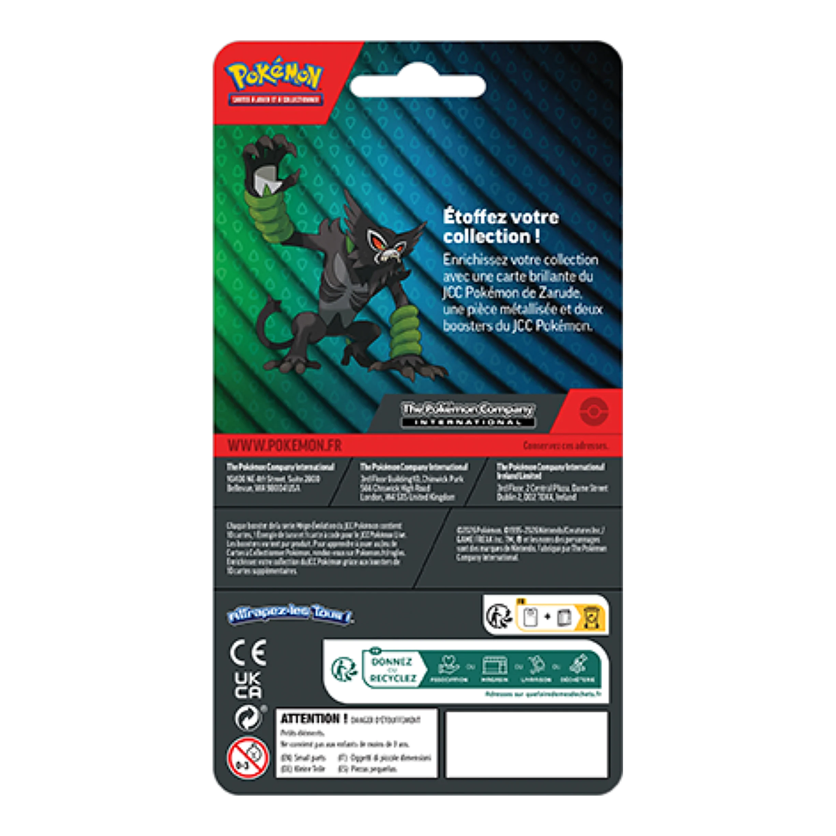 Pack 2 Boosters Pokémon Q3 2026 - contenu au dos du pack